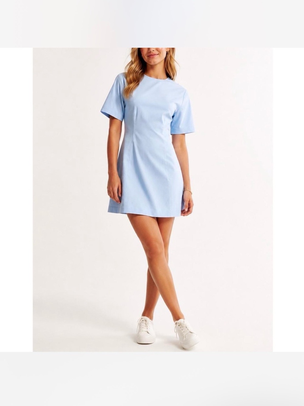 Abercrombie & Fitch Pale Blue Short-Sleeve Mini Dress